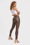 WR.UP® Faux Leather - High Waisted - Full Length - Chocolate 4