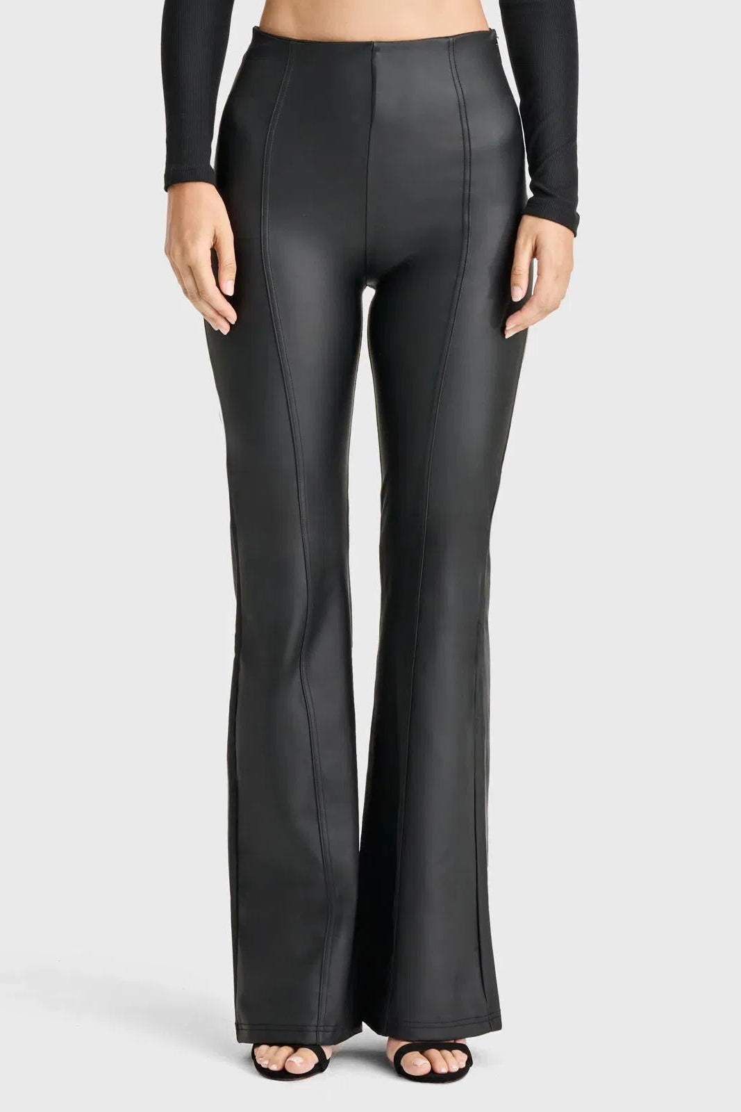 WRUP Faux Leather - Super High Waisted - Super Flare - Black 2
