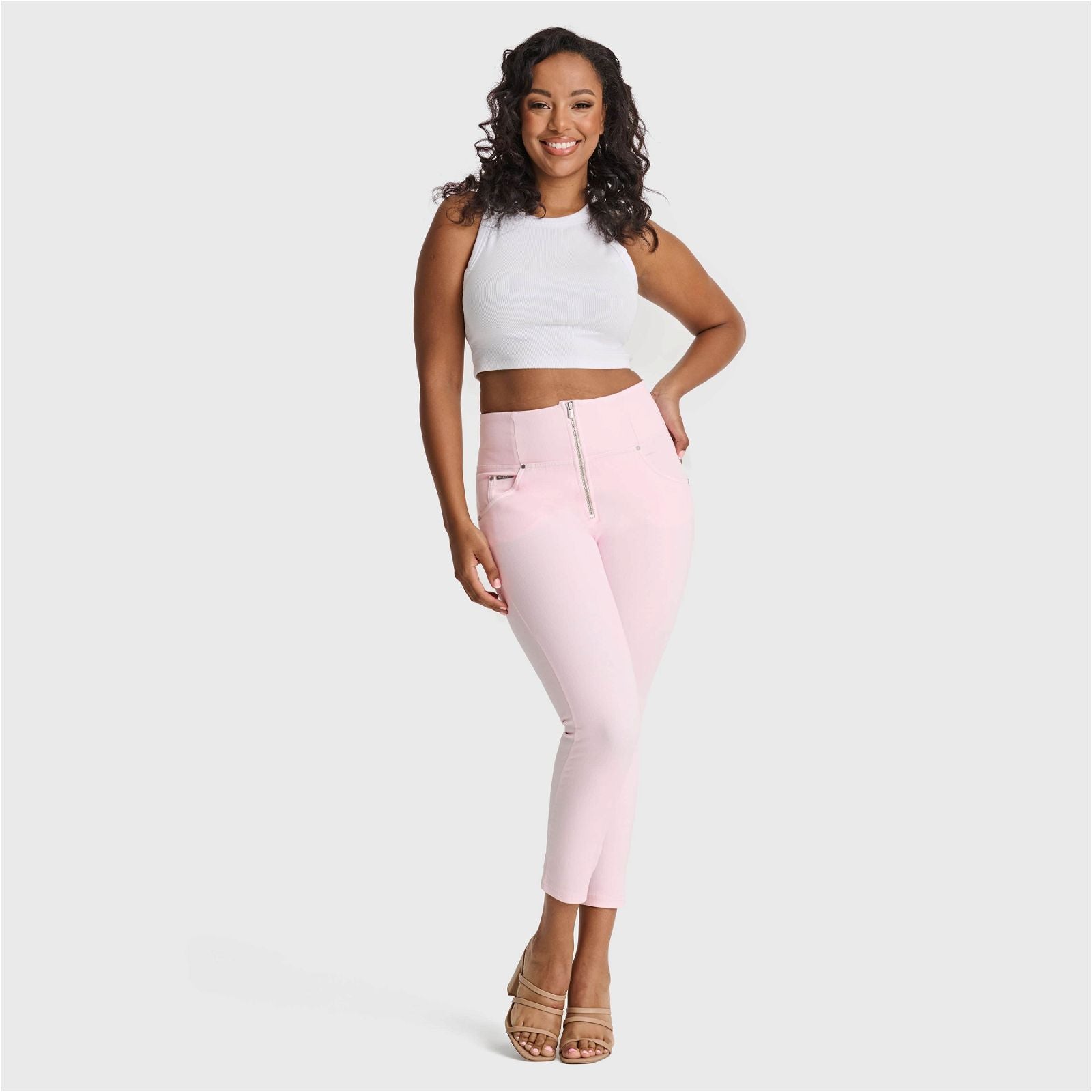 WR.UP® SNUG Curvy Jeans - High Waisted - 7/8 Length - Baby Pink 3