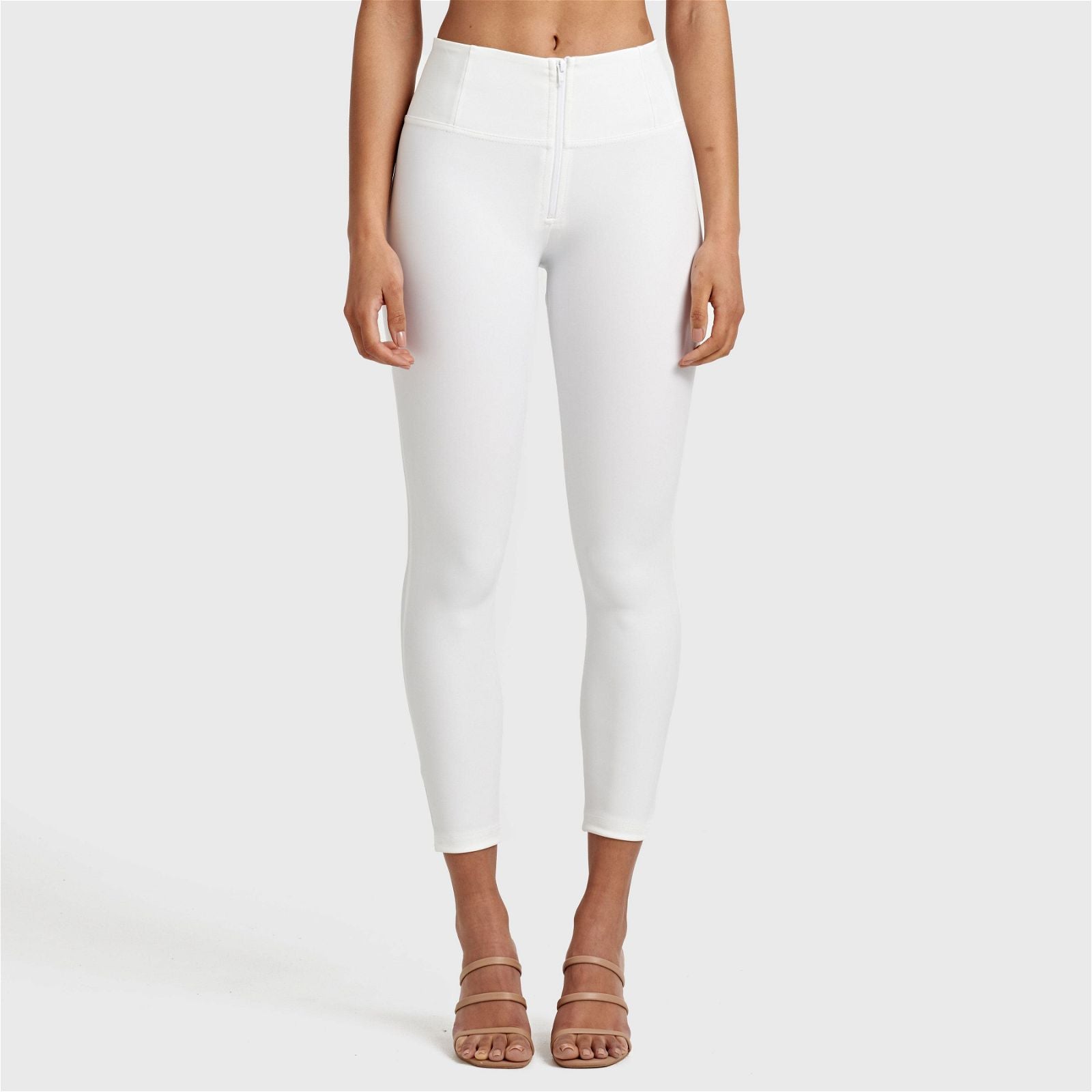 WR.UP® Faux Leather - High Waisted - 7/8 Length - White 3