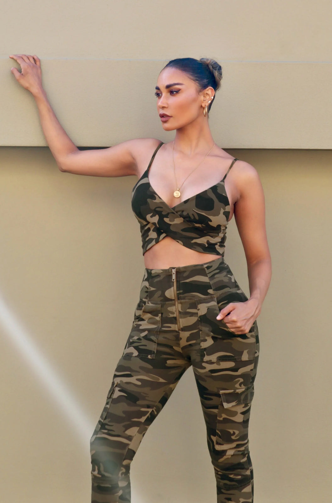 WR.UP® Cargo Fashion - High Waisted - 7/8 Length - Brown Camo