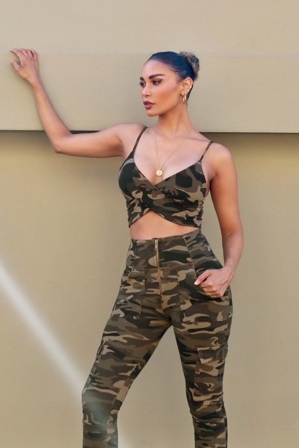 WR.UP® Cargo Fashion - High Waisted - 7/8 Length - Brown Camo