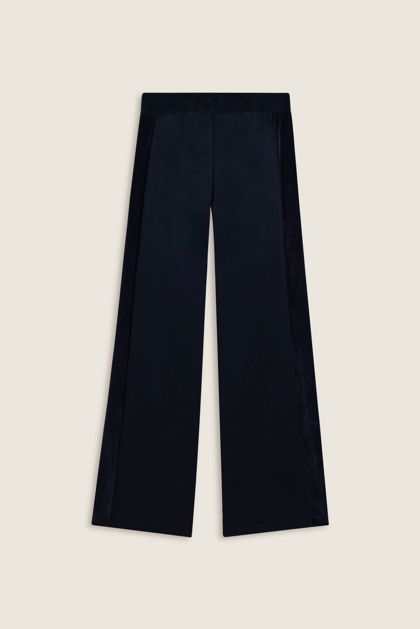 Women's Fashion Track Pants with Rose Gold Detail - High Waisted - Full Length - Navy 2