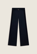 Women's Fashion Track Pants with Rose Gold Detail - High Waisted - Full Length - Navy