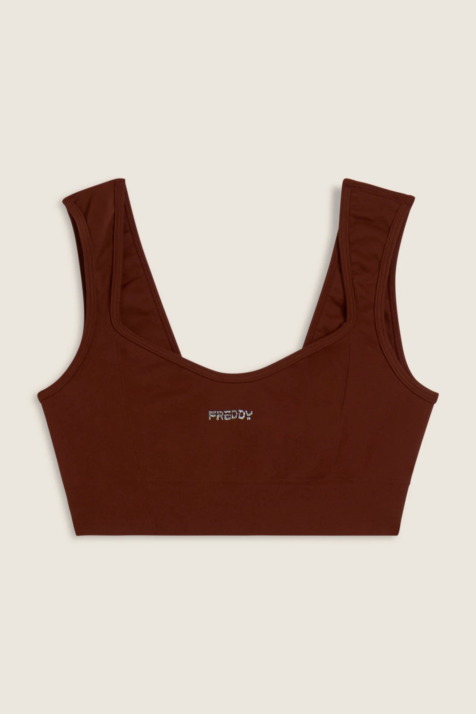 Sporty top with sweetheart neckline and light support 1