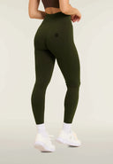 Women's Activewear Leggings - High Waisted - Full Length - Military Green