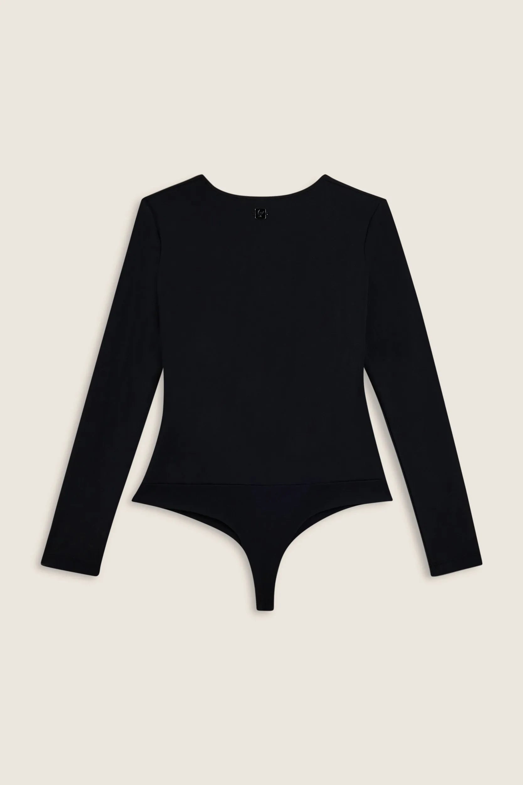 Women's Long Sleeve Square Neck Bodysuit - Black 2