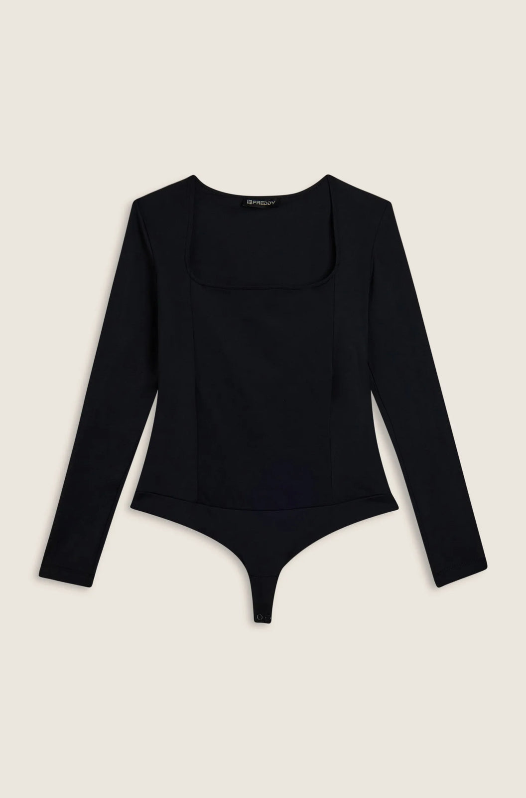 Women&#39;s Long Sleeve Square Neck Bodysuit - Black