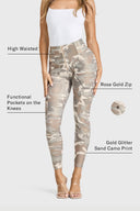 WRUP Cargo Fashion - High Waisted - 7/8 Length - Glitter Gold Camo