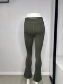 Women's Activewear Flares - High Waisted - 7/8 Length - Khaki