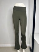 Women's Activewear Flares - High Waisted - 7/8 Length - Khaki