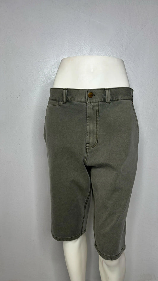 Freddy Men’s Denim Shorts - Khaki Green with Khaki Stitching