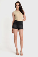 NOW Denim - High Waisted - Shorts - Black + Black Stitching