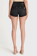 NOW Denim - High Waisted - Shorts - Black + Black Stitching