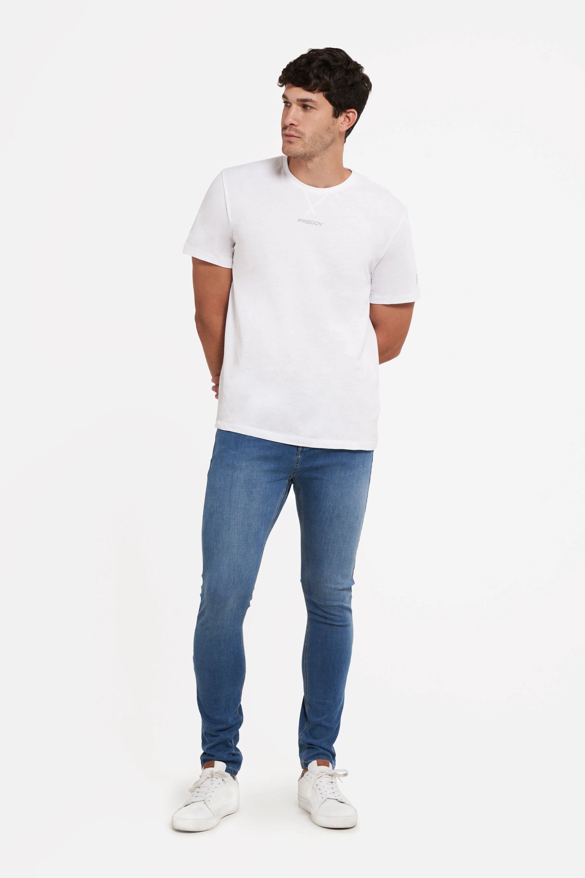 Freddy Men’s Jeans - Coastal Blue with Beige Stitching 3
