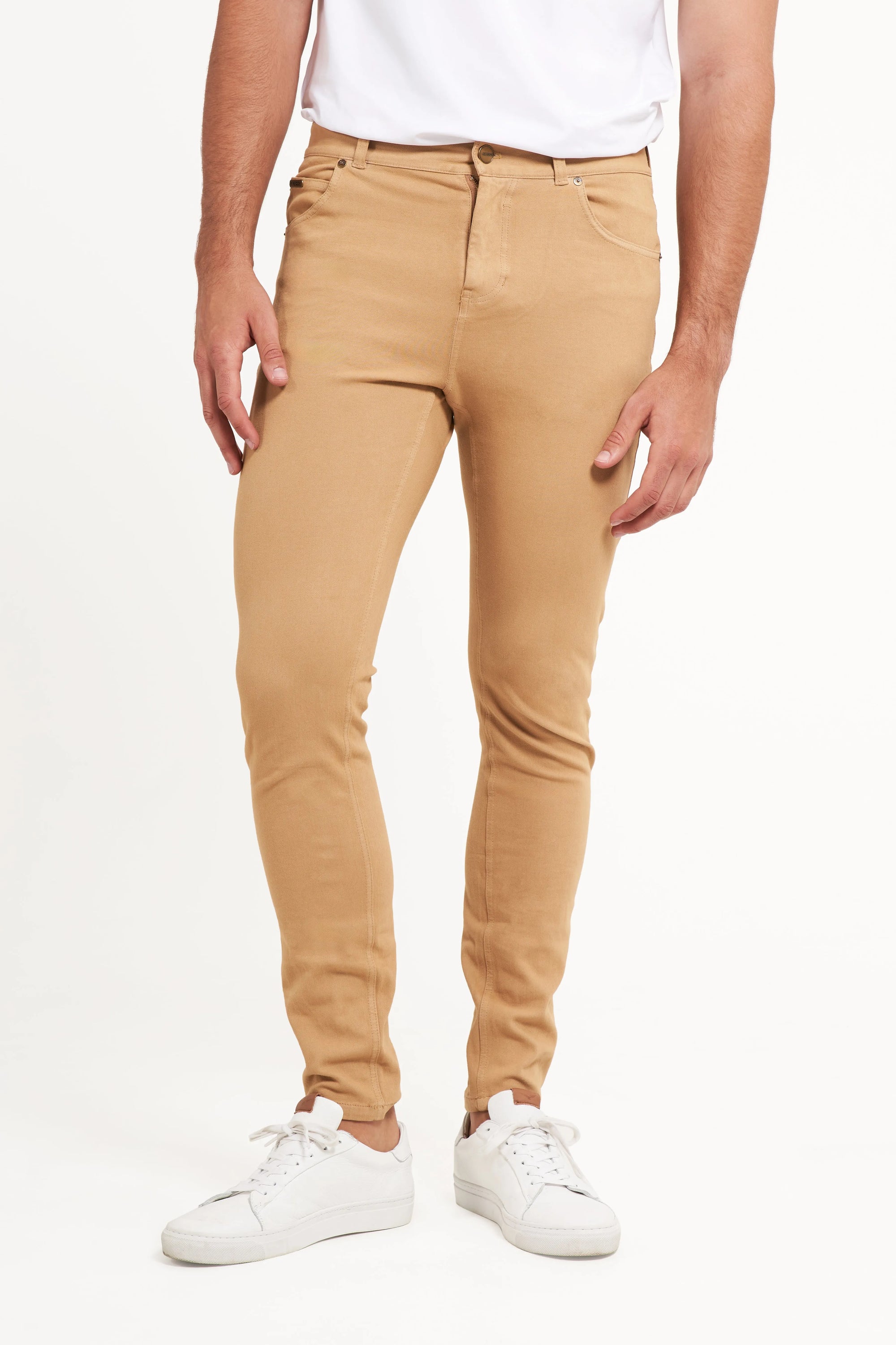 Freddy Men’s Jeans - Desert Tan with Tan Stitching 1