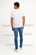 Freddy Men’s Jeans - Coastal Blue with Beige Stitching