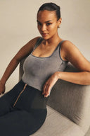 Scoop Neck Bodysuit - Grey Denim