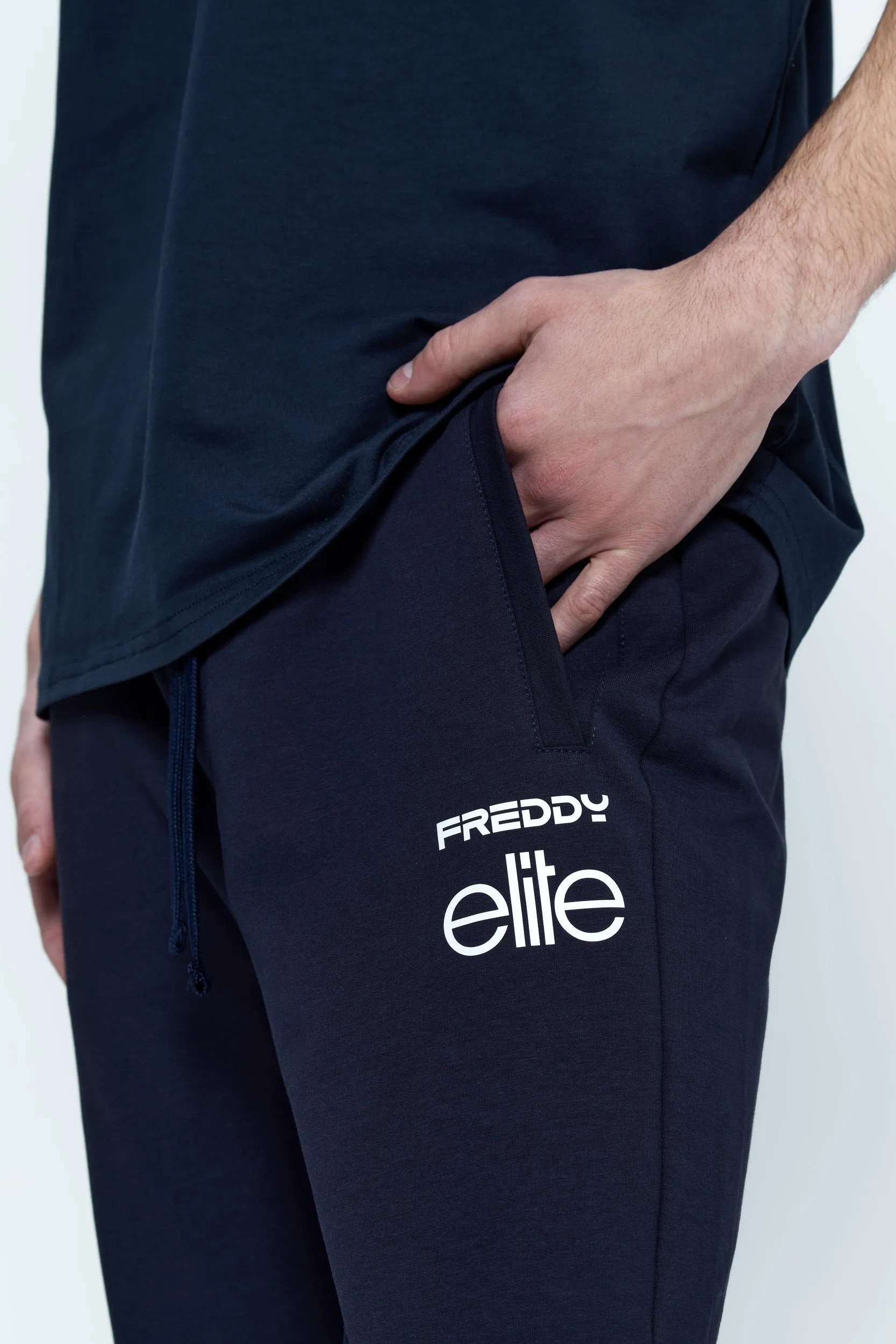 Men's Elite Logo Tracksuit Pants - Navy 2