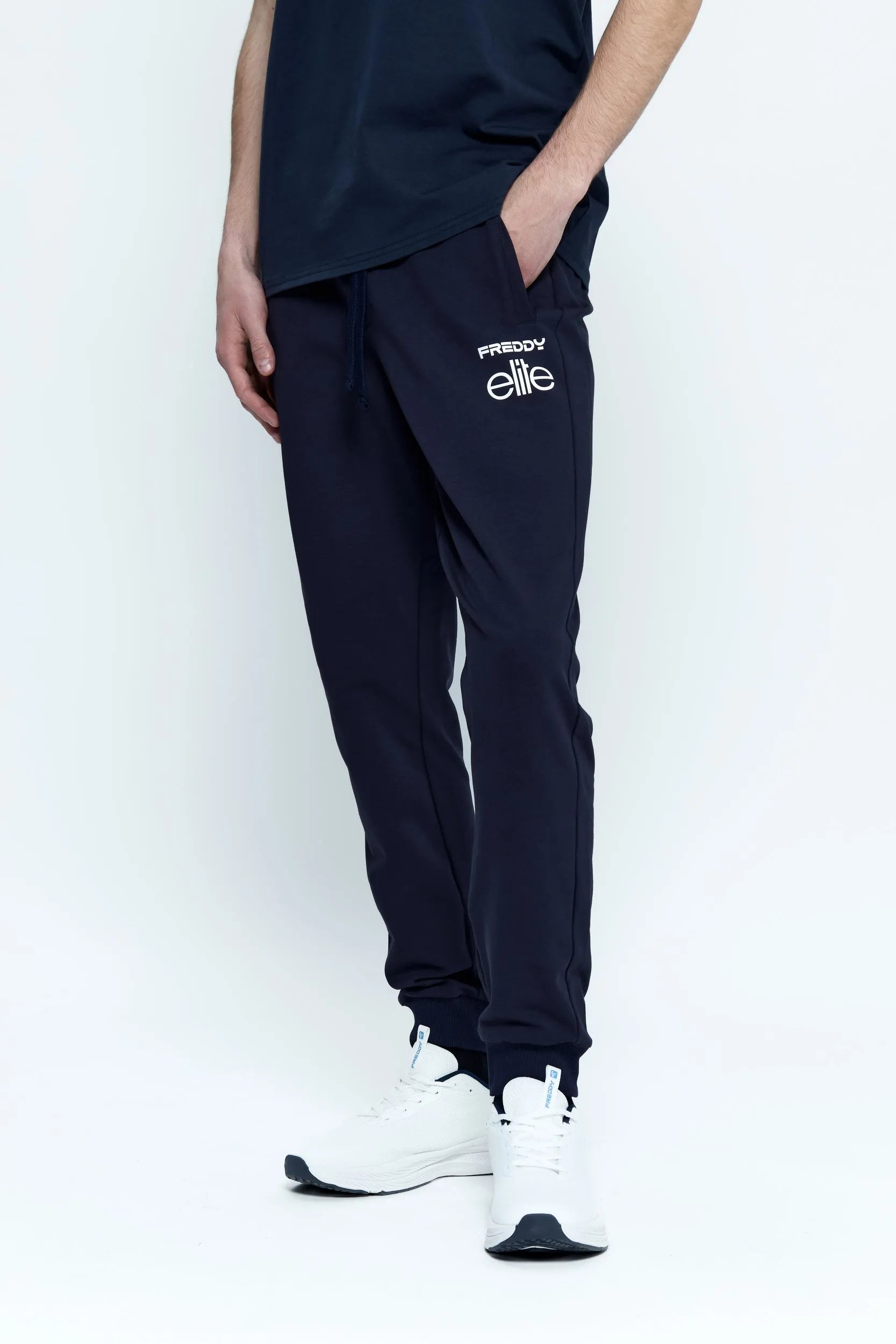 Men's Elite Logo Tracksuit Pants - Navy 1