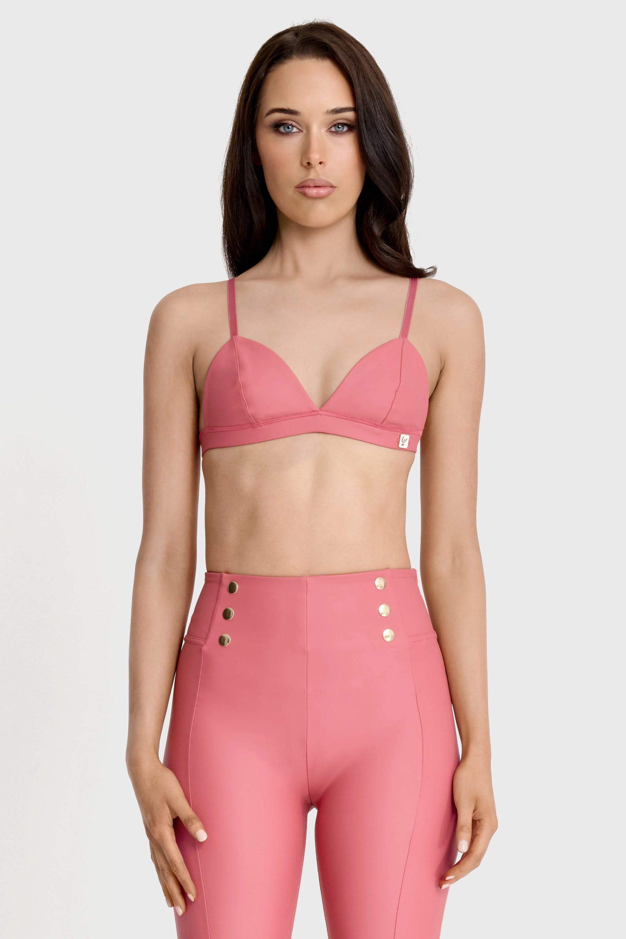 Faux Leather Bralette - Rosey Pink 3