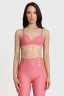 Faux Leather Bralette - Rosey Pink