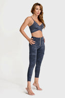 WRUP Cargo Fashion - High Waisted - 7/8 Length - Navy Blue Camo