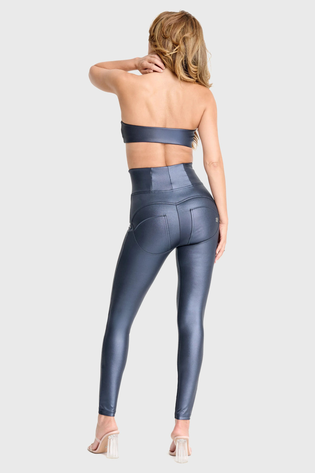 Metallic Strapless Bandeau - Deep Blue