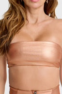 Metallic Strapless Bandeau - Rose Gold