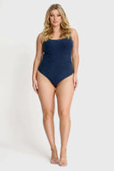 Scoop Neck Bodysuit - Dark Blue Denim