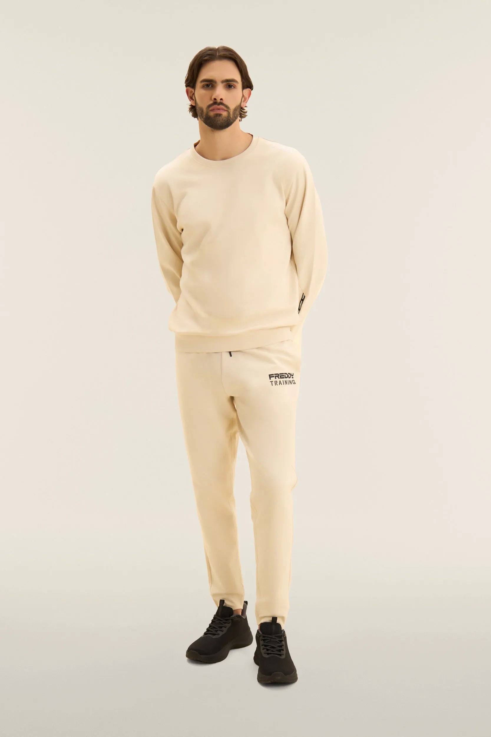 Men's Crew Neck Jumper - Cream 1