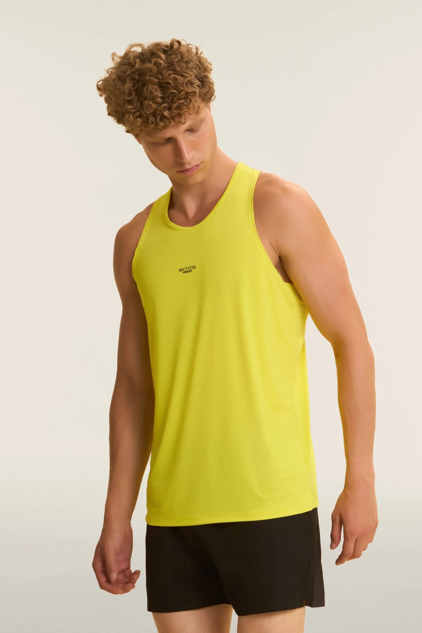 Mens Gym Singlet - Yellow 2