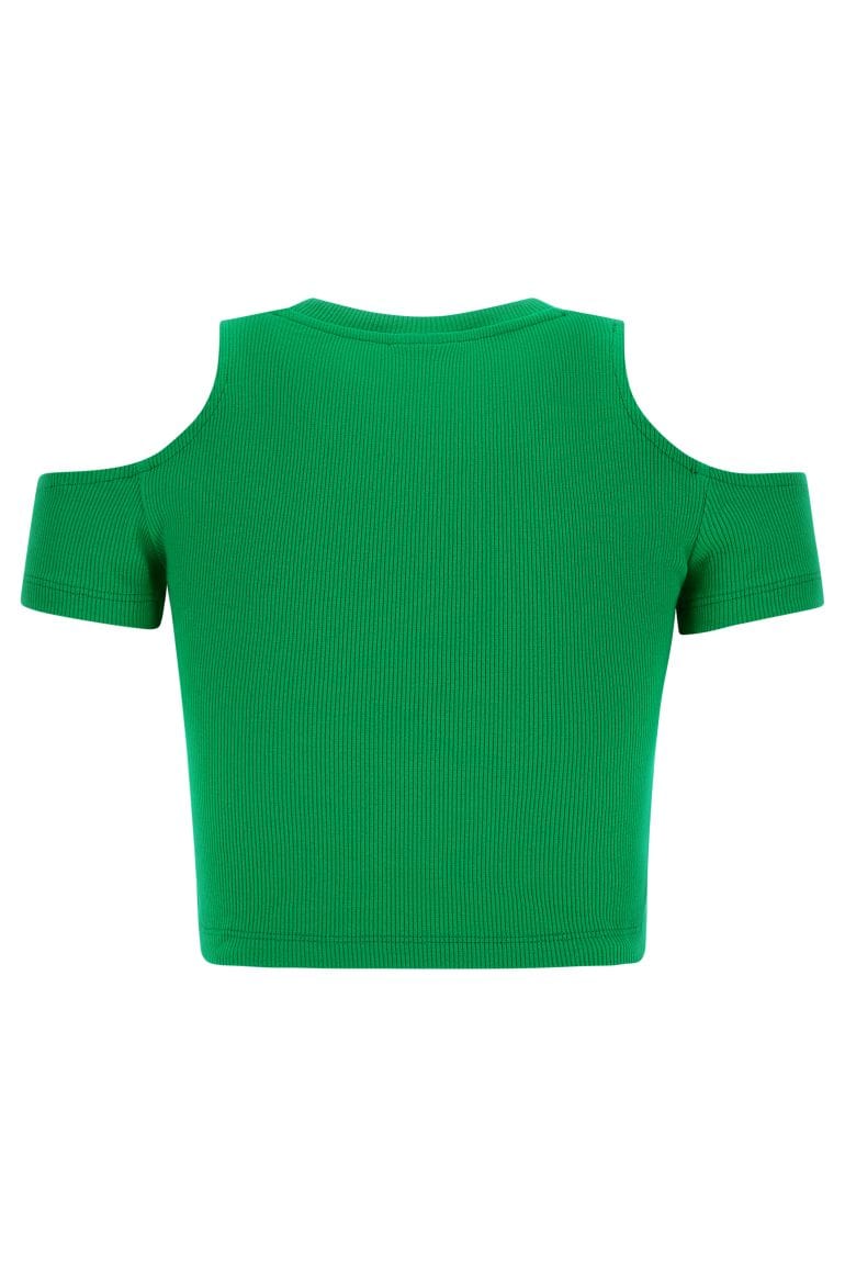 Cropped Cut Out T Shirt - Green 5