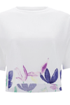 Cropped T Shirt - White + Floral 1