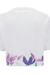 Cropped T Shirt - White + Floral 2