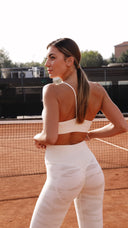 Women's Activewear Leggings - High Waisted - Full Length - Cream Camo