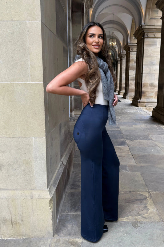 WRUP DIWO Boss Wear - High Waisted - Wide Leg - Deep Blue
