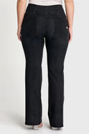 WRUP Denim with Front Pockets - Super High Waisted - Flare - Black + Black Stitching
