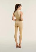 WRUP Fashion Capri with Zip detailing - High Waisted - Capri - Beige