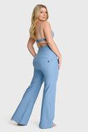 WRUP Faux Leather - Super High Waisted - Super Flare - Baby Blue