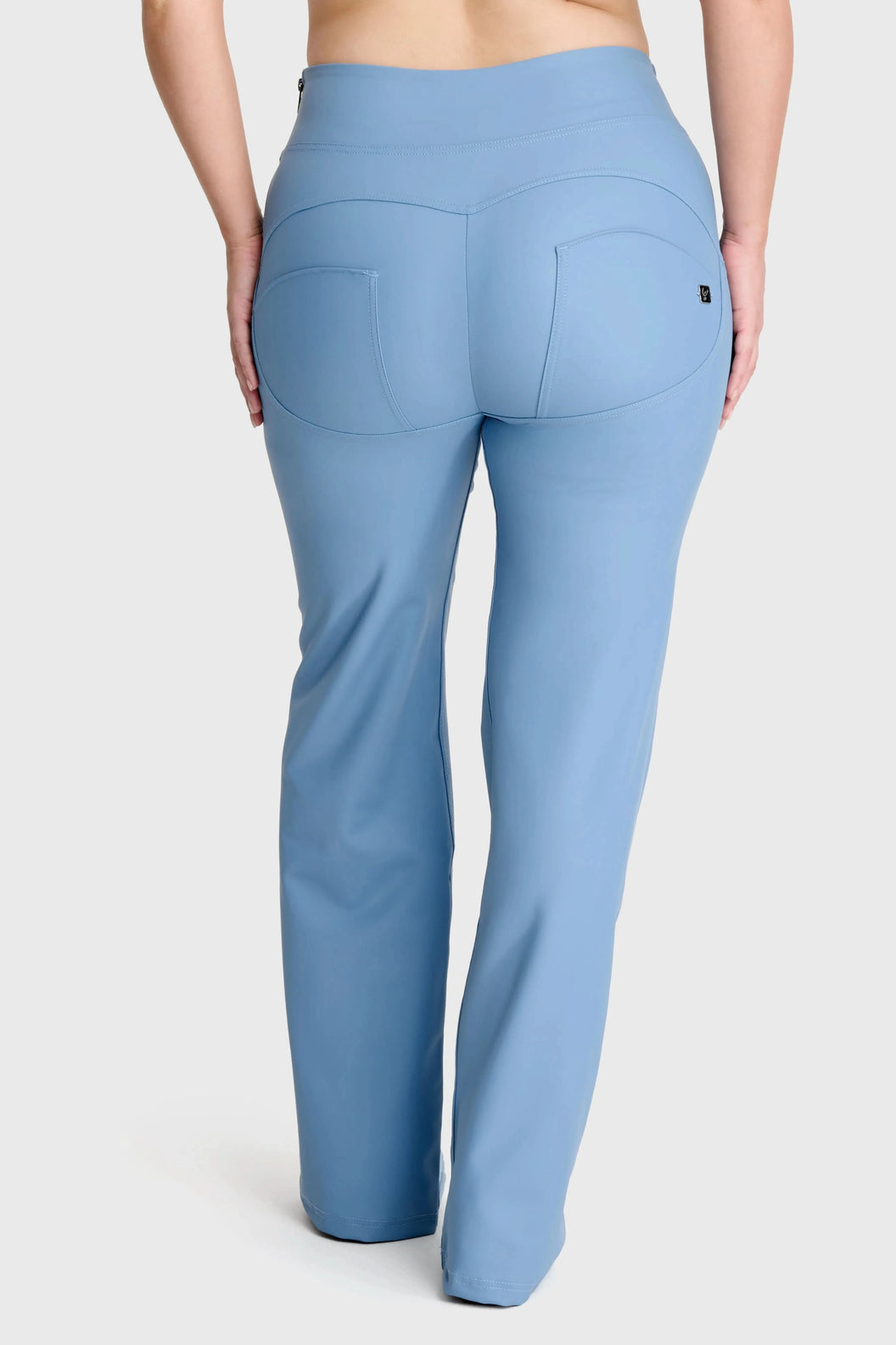 WRUP Faux Leather - Super High Waisted - Super Flare - Baby Blue