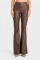 WRUP Faux Leather - Super High Waisted - Super Flare - Chocolate