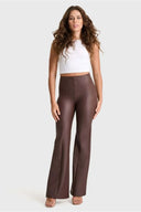 WRUP Faux Leather - Super High Waisted - Super Flare - Chocolate