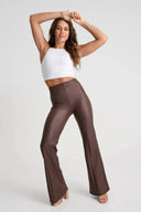 WRUP Faux Leather - Super High Waisted - Super Flare - Chocolate
