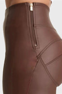 WRUP Faux Leather - Super High Waisted - Super Flare - Chocolate