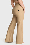 WRUP Faux Leather - Super High Waisted - Super Flare - Sand