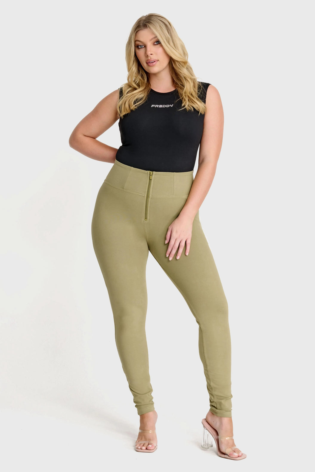 WRUP Fashion - High Waisted - Full Length - Sage Green