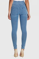 WRUP Denim - High Waisted - Full Length - Light Blue + Blue Stitching
