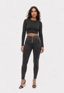 WRUP Garment Dyed Fashion - High Waisted - Full Length - Black