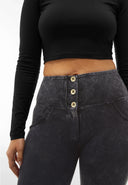 WRUP Garment Dyed Fashion - High Waisted - Full Length - Black